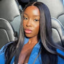 13x4 Straight Lace Frontal Wigs Human Hair Pre Plucked Bleached Knots 200% Density Natural Color