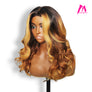 20 Inches Highlight Ombre Lace Front Wigs Human Hair Pre Plucked with Baby Hair 5x5 HD Lace Glueless Body Wave Frontal Wigs Human Hair 200% Density Honey Blonde Lace Front Wig for Women