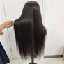 13x4 Straight Lace Frontal Wigs Human Hair Pre Plucked Bleached Knots 200% Density Natural Color