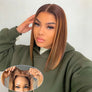 5X5 Lace Front Glueless Wig Human Hair Ready To Wear Bob Wigs Highlight 4/27 Colored Straight Bob Human Hair Wig Glueless Pre-Cut Lace Bob Wigs