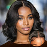 Wear And Go Glueless Wig 200% Density 5X5 Lace Front Human Hair Body Wave Bob Wigs With Bangs For Women Black Short Wave Bob Wig Human Hair Natural Looking Wig