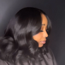 Wear And Go Glueless Wig 200% Density 5X5 Lace Front Human Hair Body Wave Bob Wigs With Bangs For Women Black Short Wave Bob Wig Human Hair Natural Looking Wig