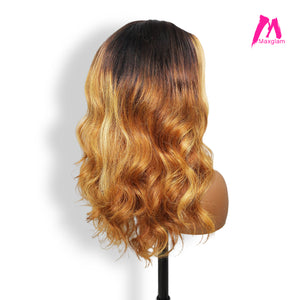 20 Inches Highlight Ombre Lace Front Wigs Human Hair Pre Plucked with Baby Hair 5x5 HD Lace Glueless Body Wave Frontal Wigs Human Hair 200% Density Honey Blonde Lace Front Wig for Women