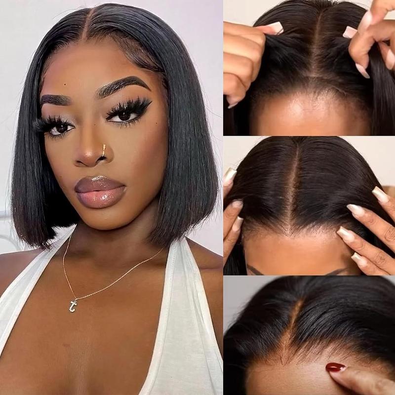 Straight Glueless Bob Wig 5x5 HD Lace FrontHuman Hair Wig For Women Wear And Go PreCut Ready To Wear Bleach Knots Easy To Install