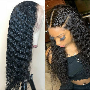 13X4 Human Hair Lace Front Wig Deep Wave