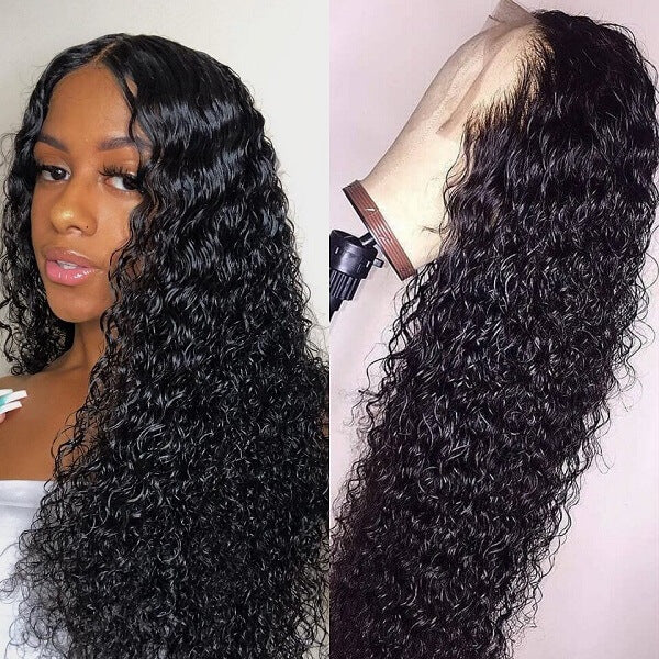 13X4 Human Hair Lace Front Wig Deep Wave